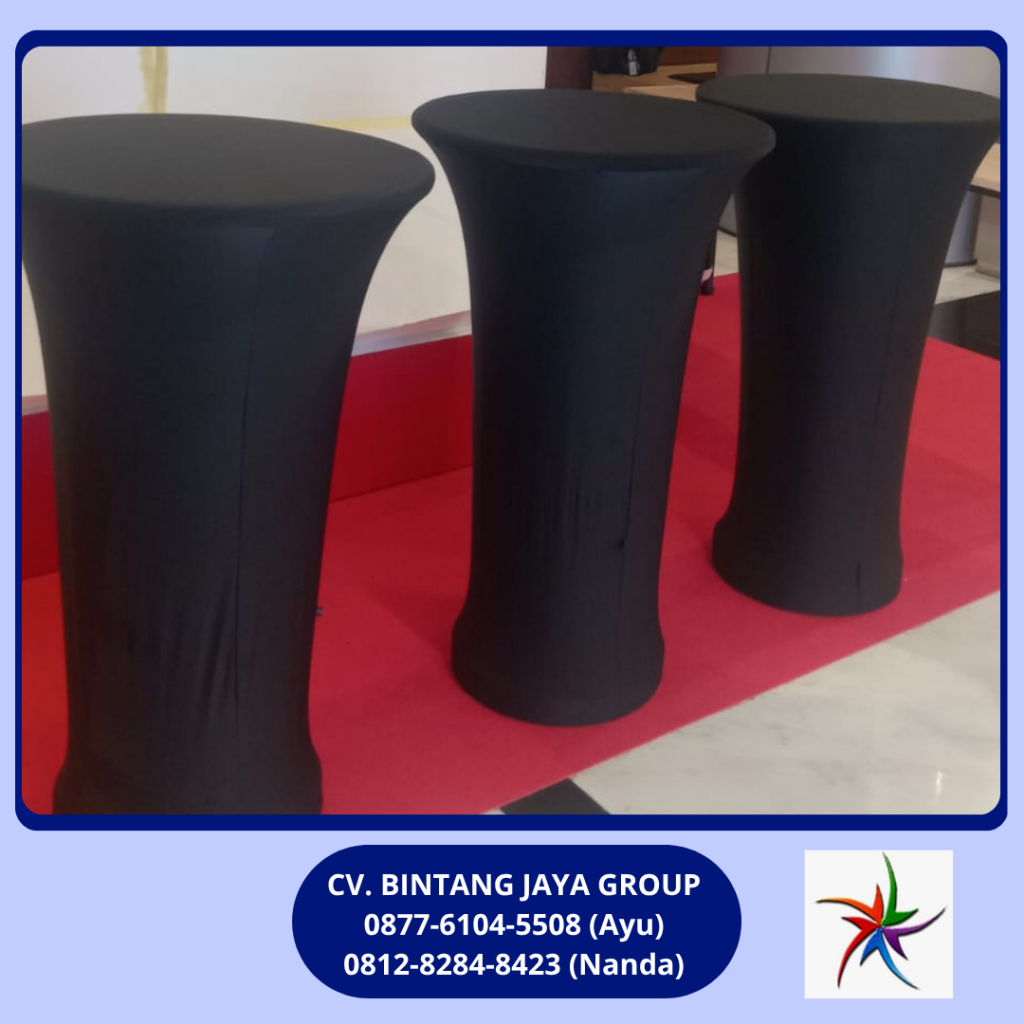 Sewa Meja Barstool Taplak Ketat Hitam SCBD Kuningan Jakarta