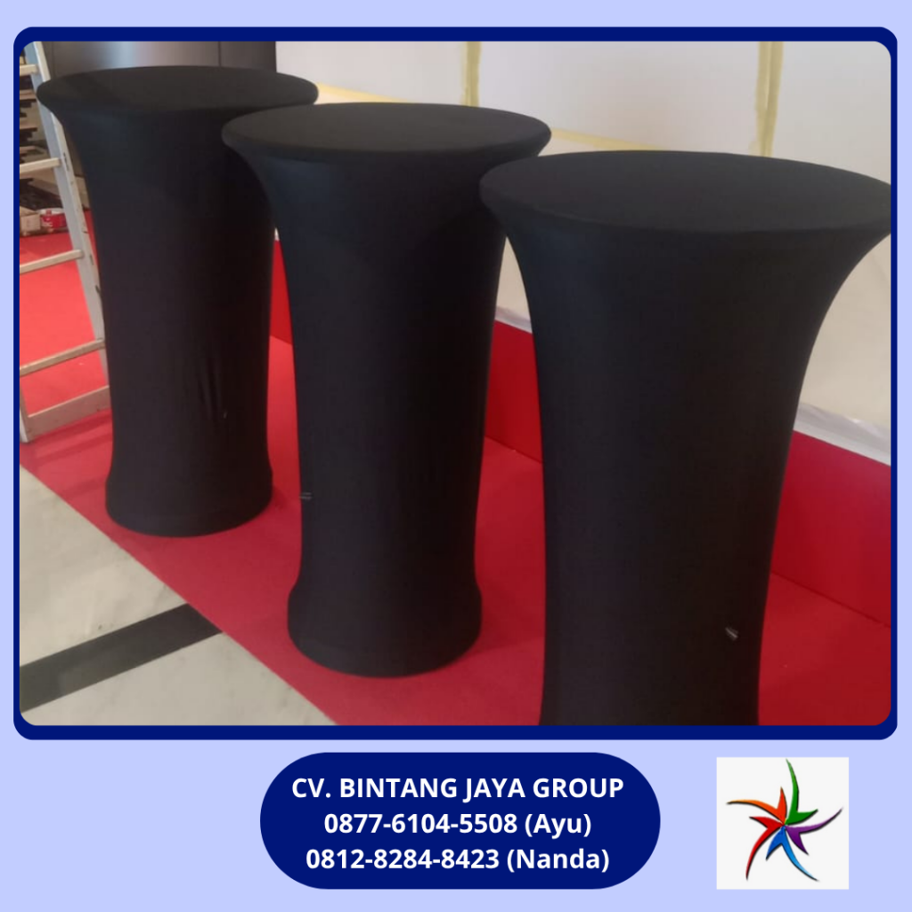 Sewa Meja Barstool Taplak Ketat Hitam SCBD Kuningan Jakarta