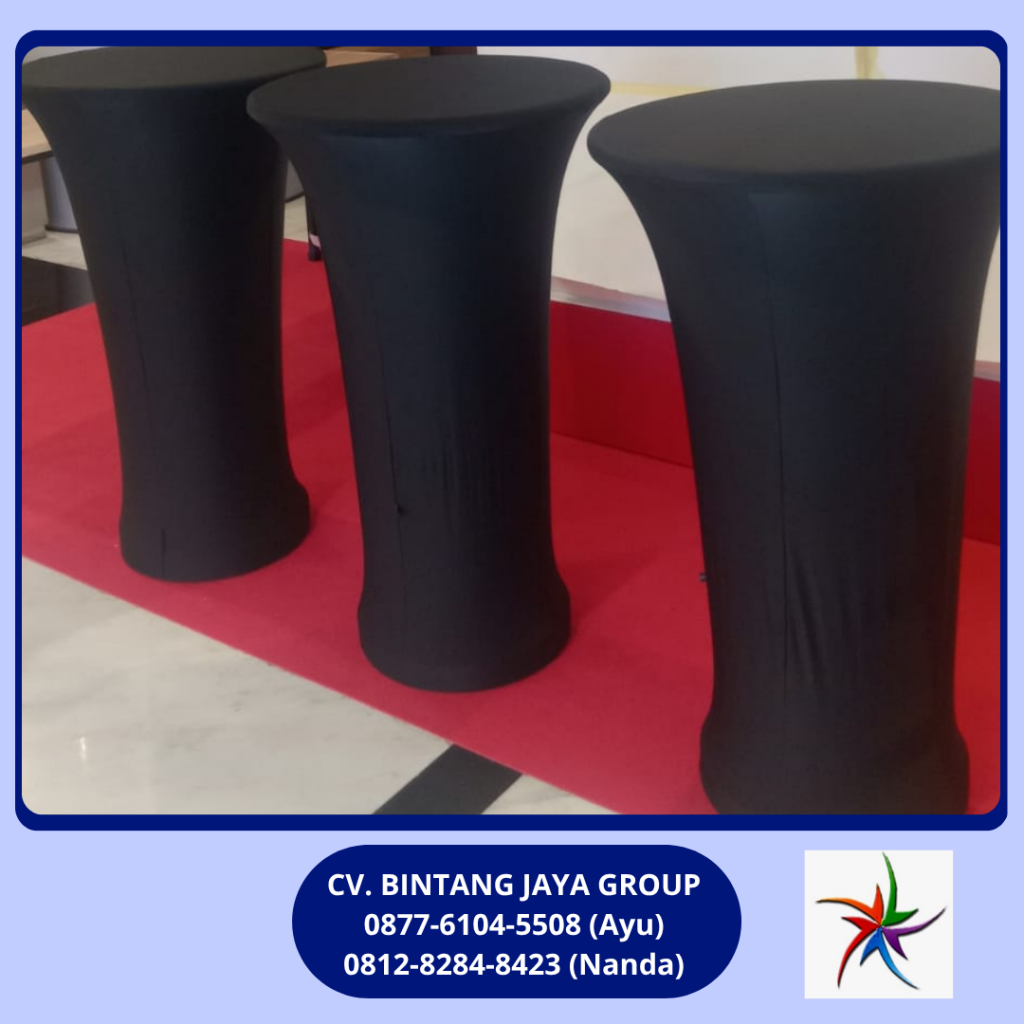 Sewa Meja Barstool Taplak Ketat Hitam SCBD Kuningan Jakarta