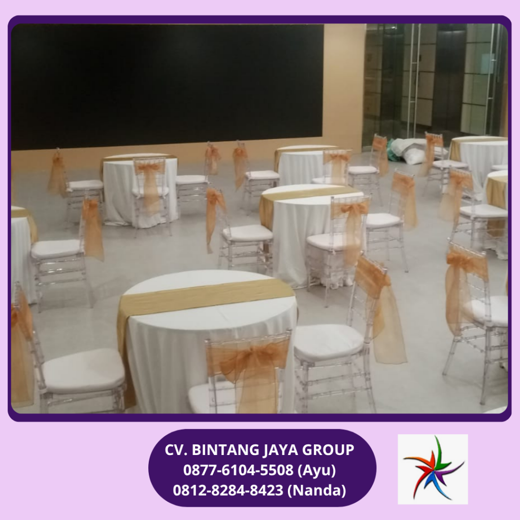 Sewa Meja Bundar D90cm,Kursi Acrylic Jakarta