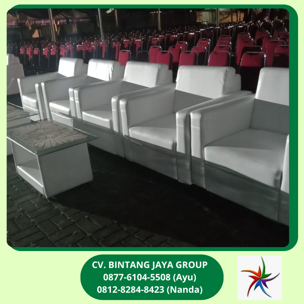 Sewa Sofa Kotak Putih,Meja Putih VIP Kaca Jakarta
