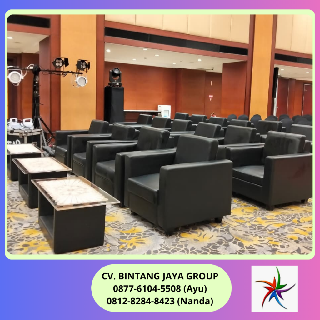 Rental Sofa Hitam Single,Meja Kaca VIP Jakarta 0819-4713-6526