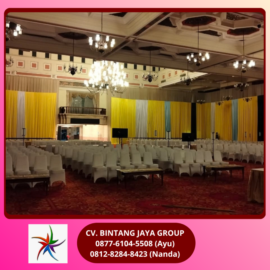 Sewa Tirai Gold Silver Putih Bahan Filamin Jakarta