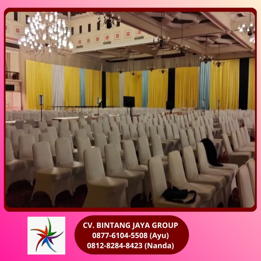 Sewa Tirai Gold Silver Putih Bahan Filamin Jakarta