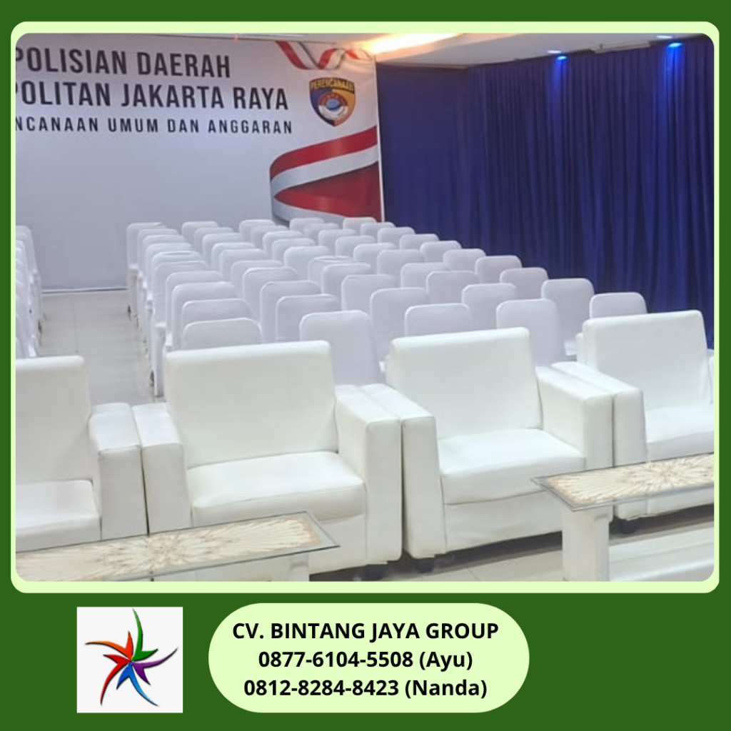 Sewa Tirai Biru Dan Sofa Event Polda Metro Jaya Jakarta