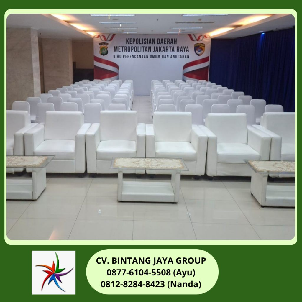 Sewa Tirai Biru Dan Sofa Event Polda Metro Jaya Jakarta