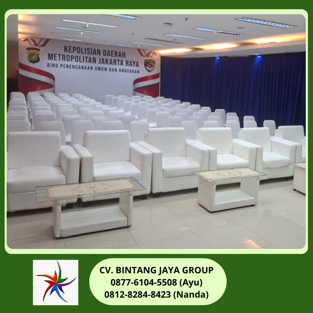Sewa Tirai Biru Dan Sofa Event Polda Metro Jaya Jakarta